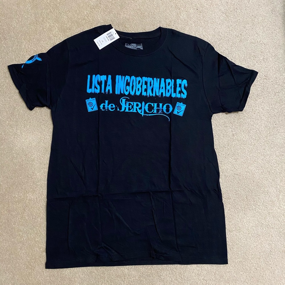 NJPW AEW Chris Jericho “Lista Ingobernables de Jericho” T-Shirt - NWT